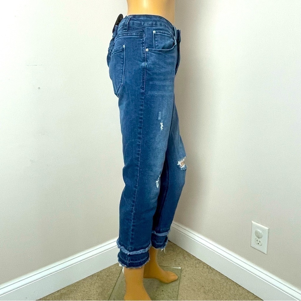 Kensie Jeans Cropped Distressed Fringe Hem – Size 8 - Picture 6 of 13